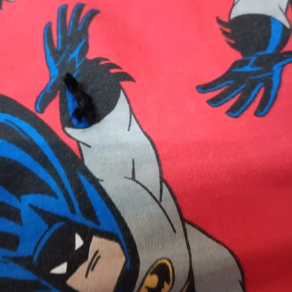 Handmade Batman Quilt Blanket Red Blue Grey Reversible